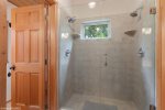 Double headed shower in the master suite 